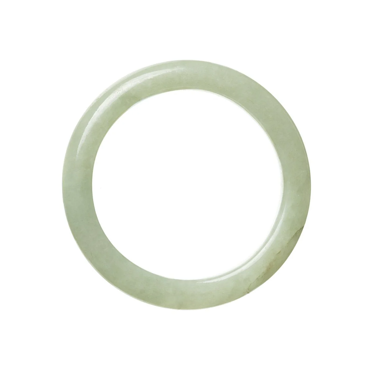 Genuine Grade A Green Jadeite Jade Bangle - 56mm Semi Round - Image 3