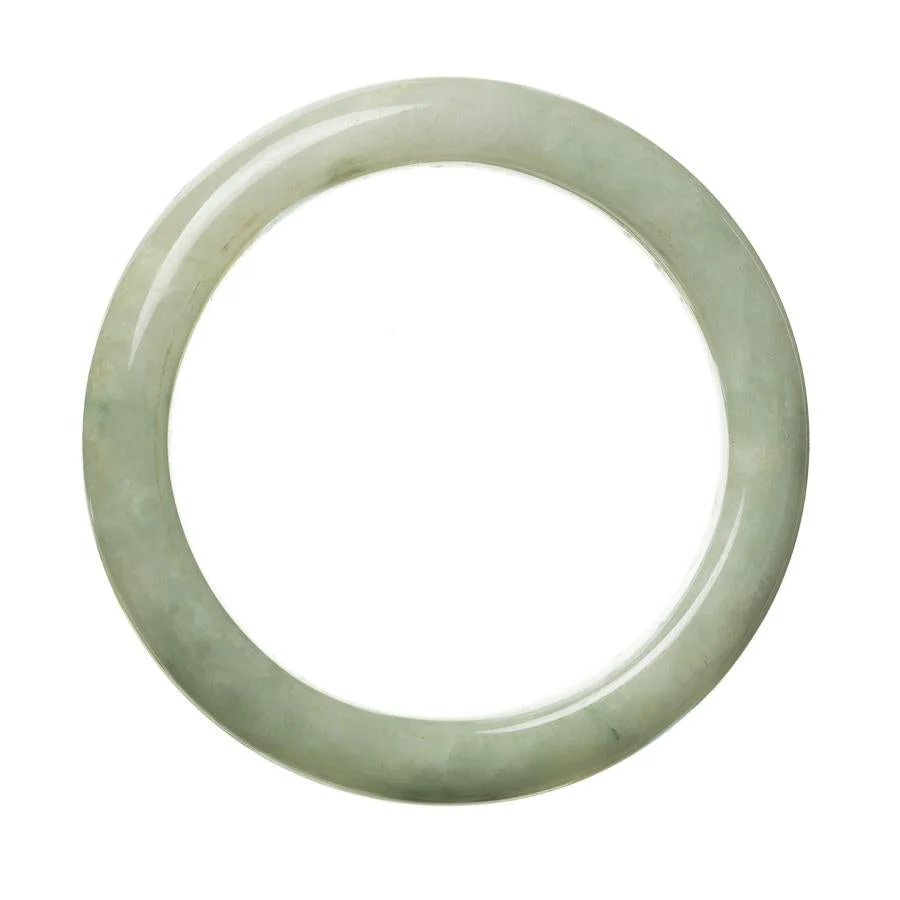 Authentic Type A Green Burmese Jade Bangle - 61mm Semi Round - Image 3