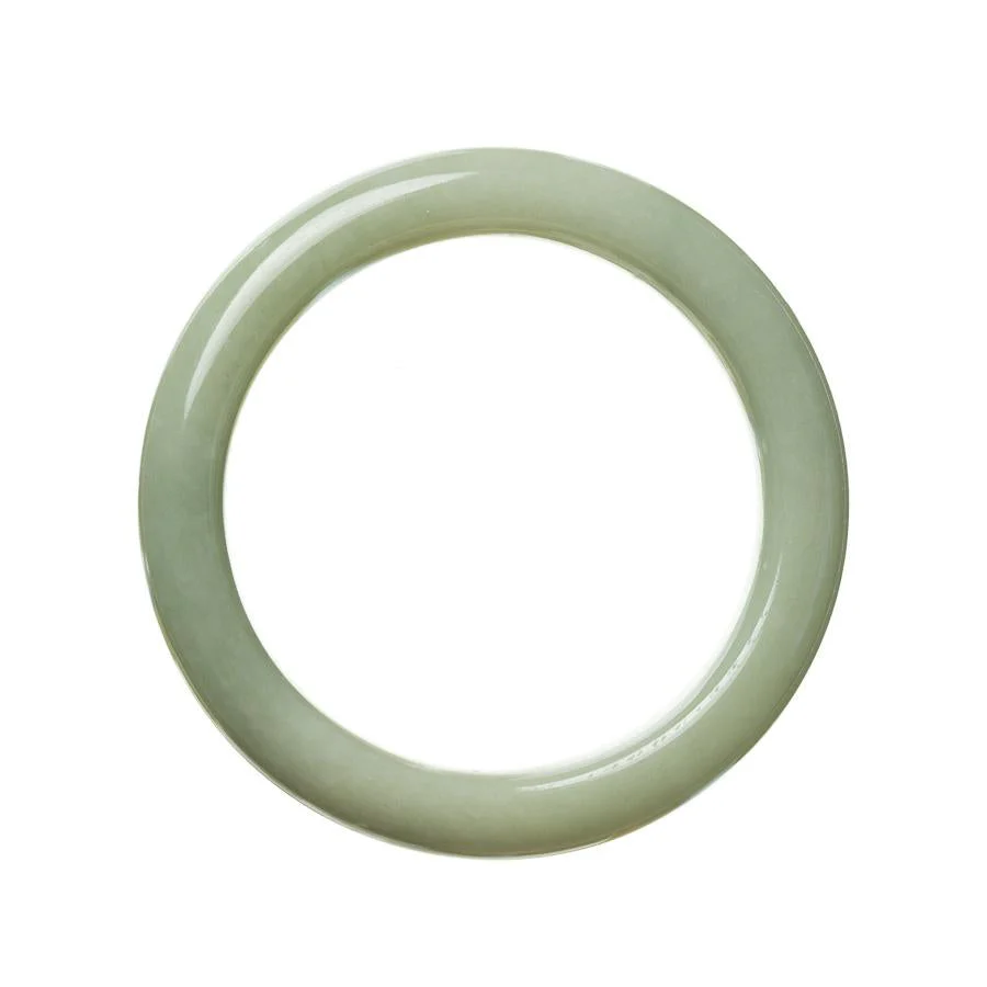 Authentic Grade A Green Jadeite Bracelet - 54mm Semi Round - Image 2