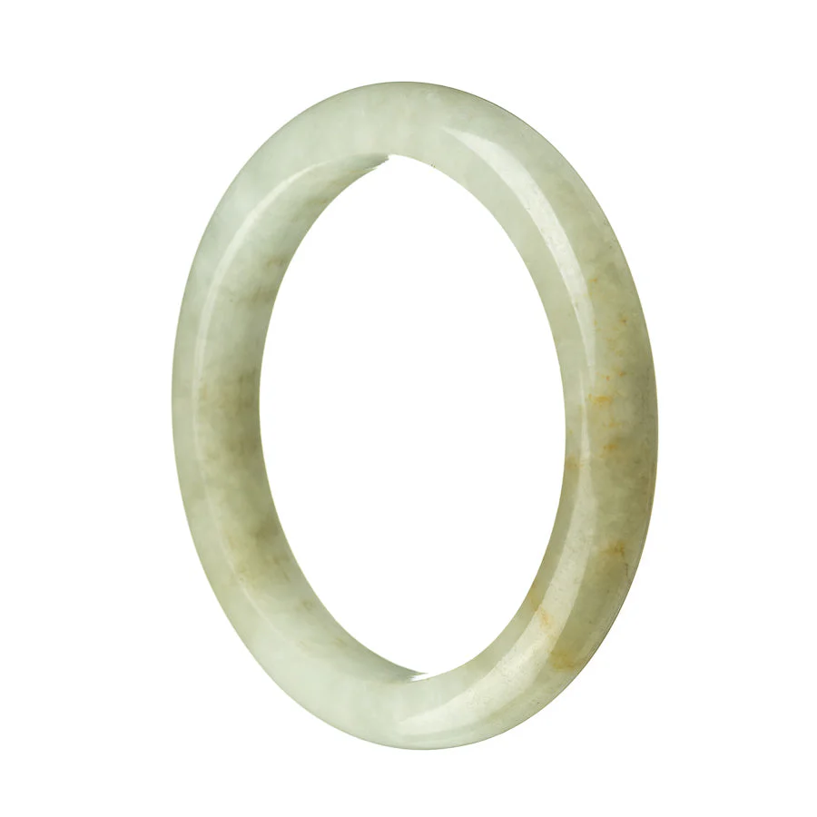 Genuine Grade A Green Traditional Jade Bracelet - 59mm Semi Round