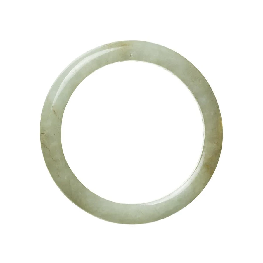 Genuine Grade A Green Traditional Jade Bracelet - 59mm Semi Round - Image 2
