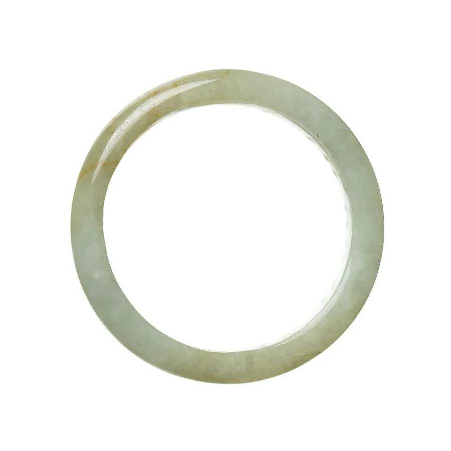 Genuine Grade A Green Traditional Jade Bracelet - 59mm Semi Round - Image 3
