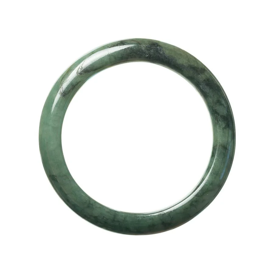 Certified Type A Green Traditional Jade Bangle Bracelet - 55mm Semi Round - Image 3