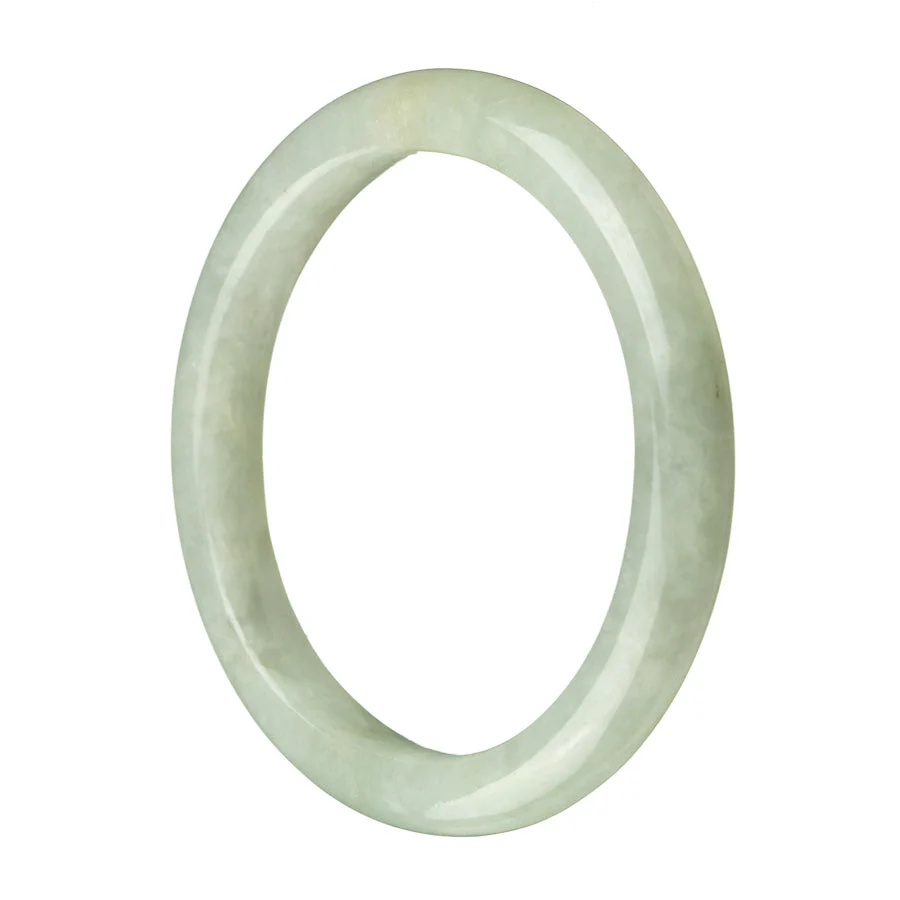 Certified Type A Green Burmese Jade Bangle Bracelet - 63mm Semi Round