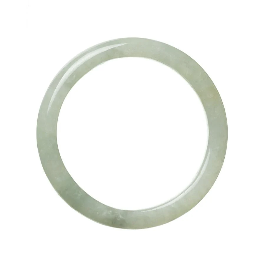 Certified Type A Green Burmese Jade Bangle Bracelet - 63mm Semi Round - Image 2