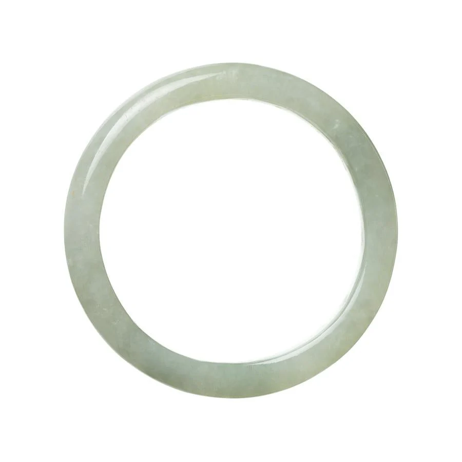 Certified Type A Green Burmese Jade Bangle Bracelet - 63mm Semi Round - Image 3
