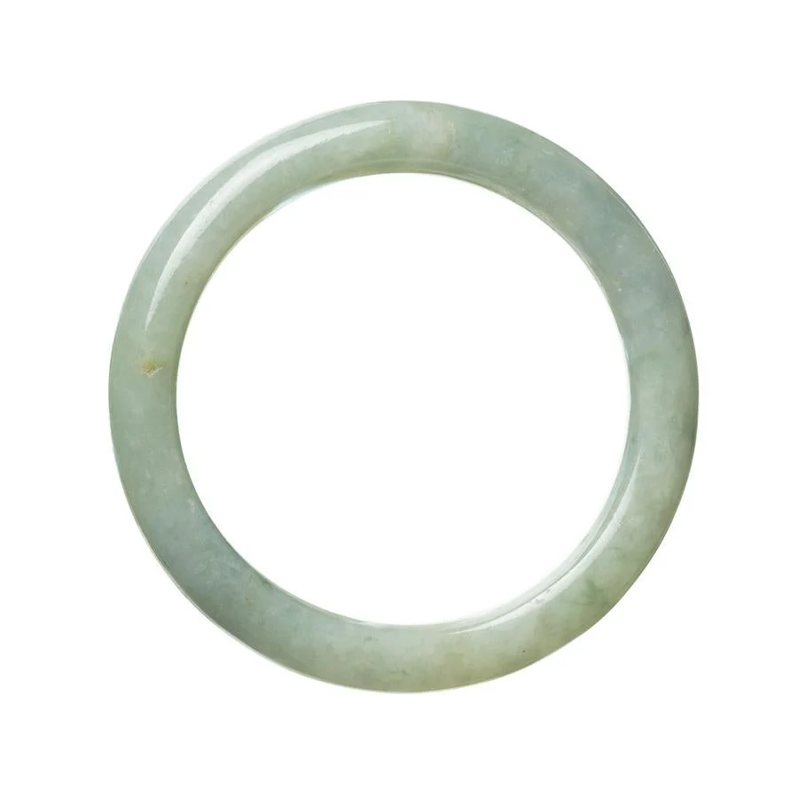Real Type A Green Jadeite Jade Bracelet - 62mm Semi Round - Image 2