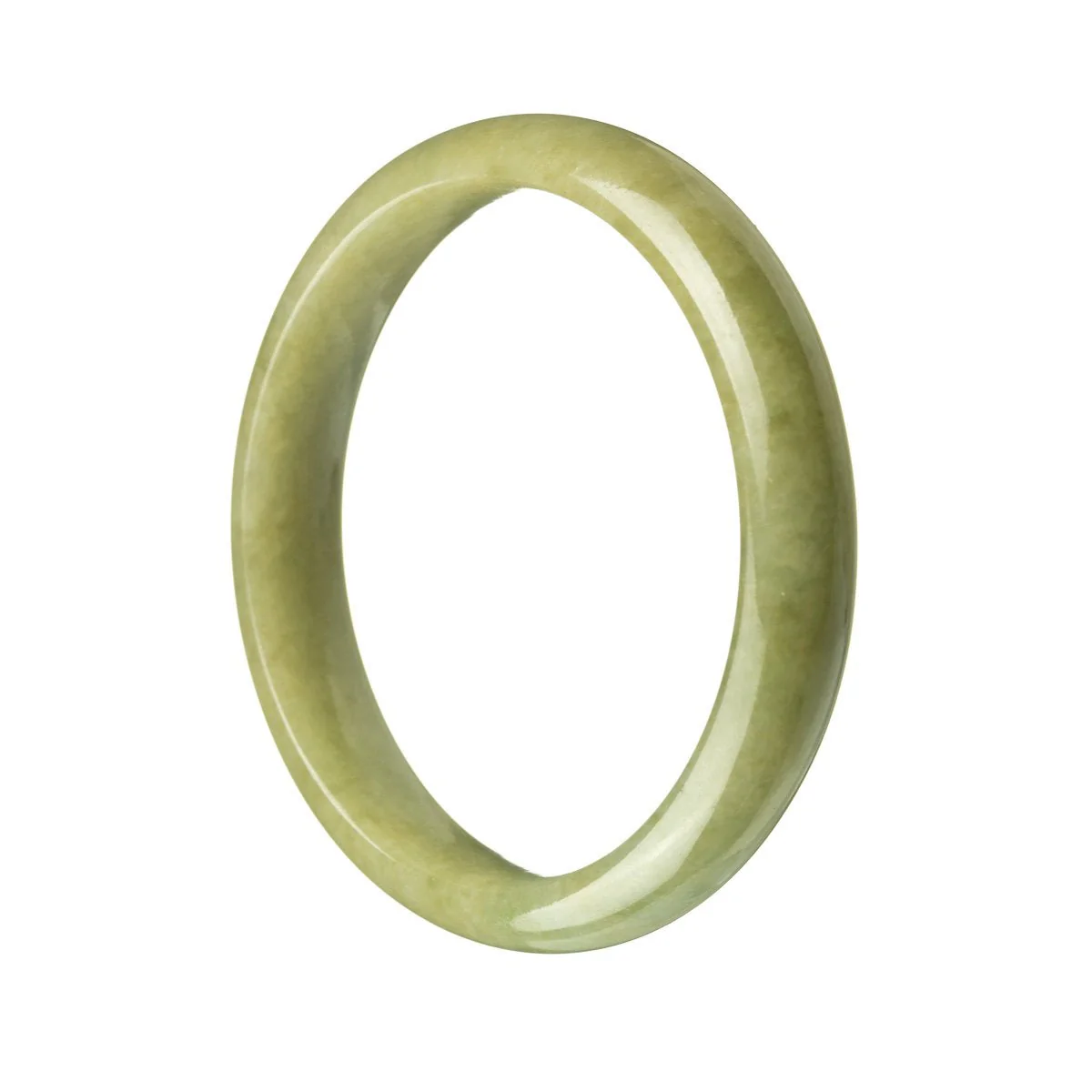 Genuine Grade A Green Burma Jade Bangle - 58mm Semi Round