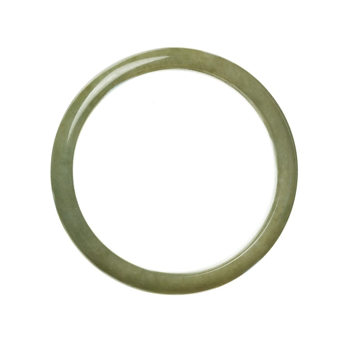 Genuine Grade A Green Burma Jade Bangle - 58mm Semi Round - Image 2