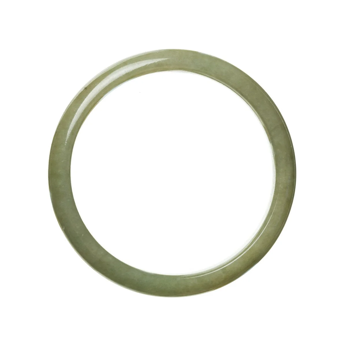 Genuine Grade A Green Burma Jade Bangle - 58mm Semi Round - Image 3
