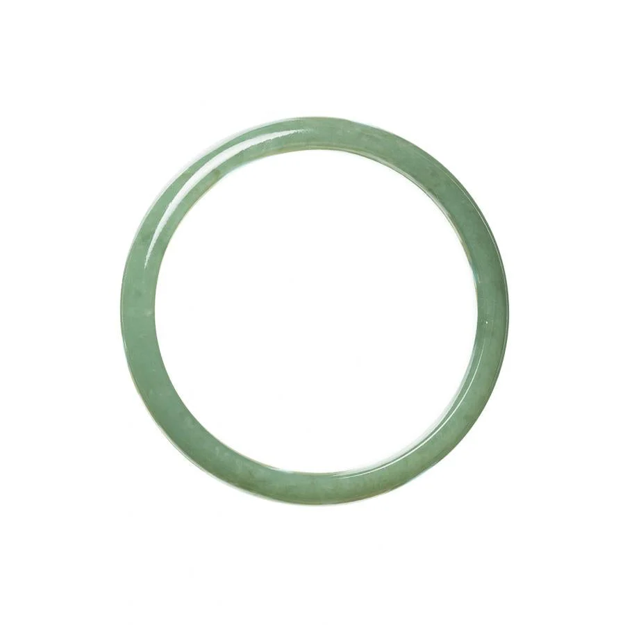 Genuine Type A Green Burma Jade Bangle Bracelet - 59mm Half Moon - Image 2