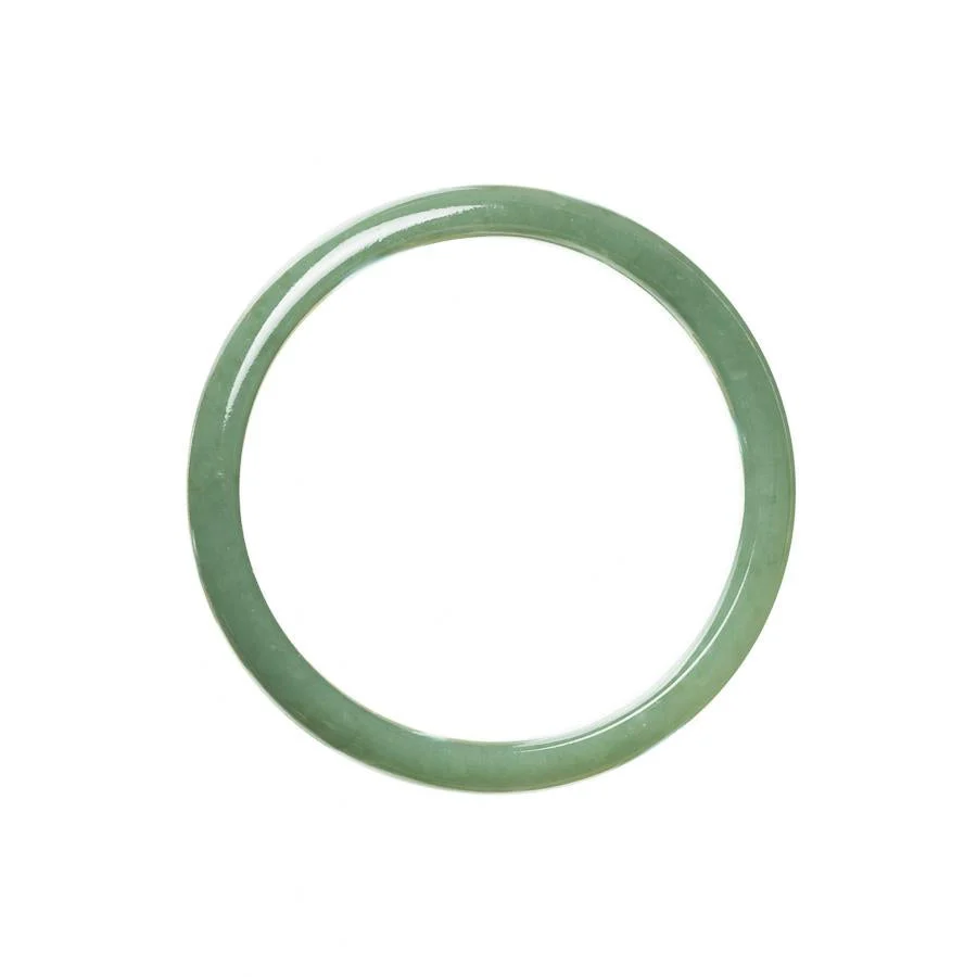 Genuine Type A Green Burma Jade Bangle Bracelet - 59mm Half Moon - Image 3