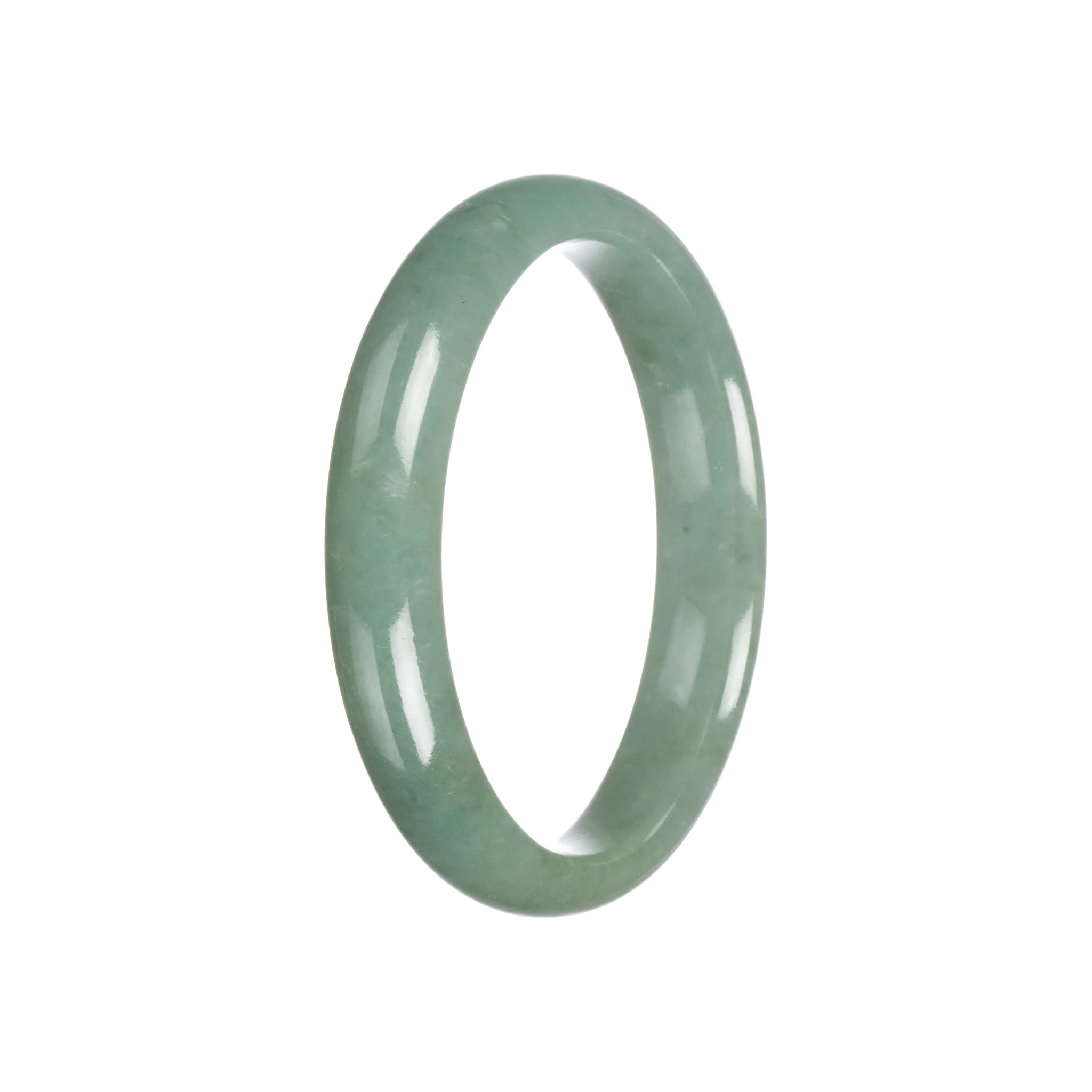 Real Grade A Green Jadeite Jade Bracelet - 59mm Half Moon - Image 4