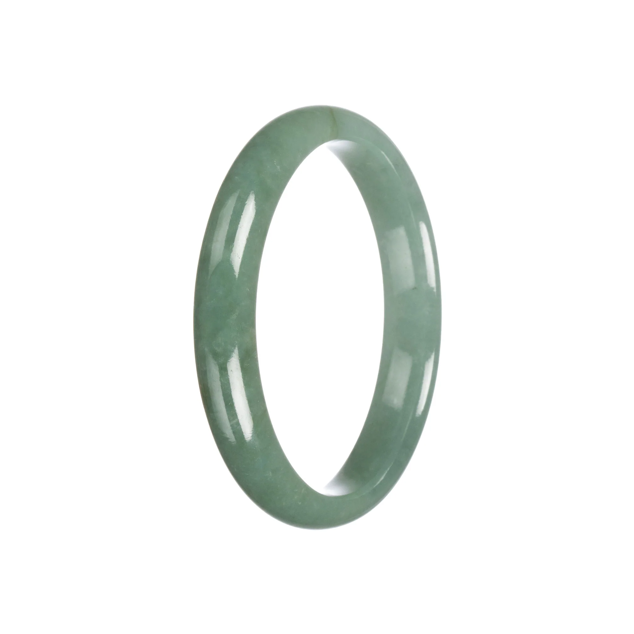 Authentic Grade A Green Burma Jade Bangle - 59mm Half Moon - Image 3