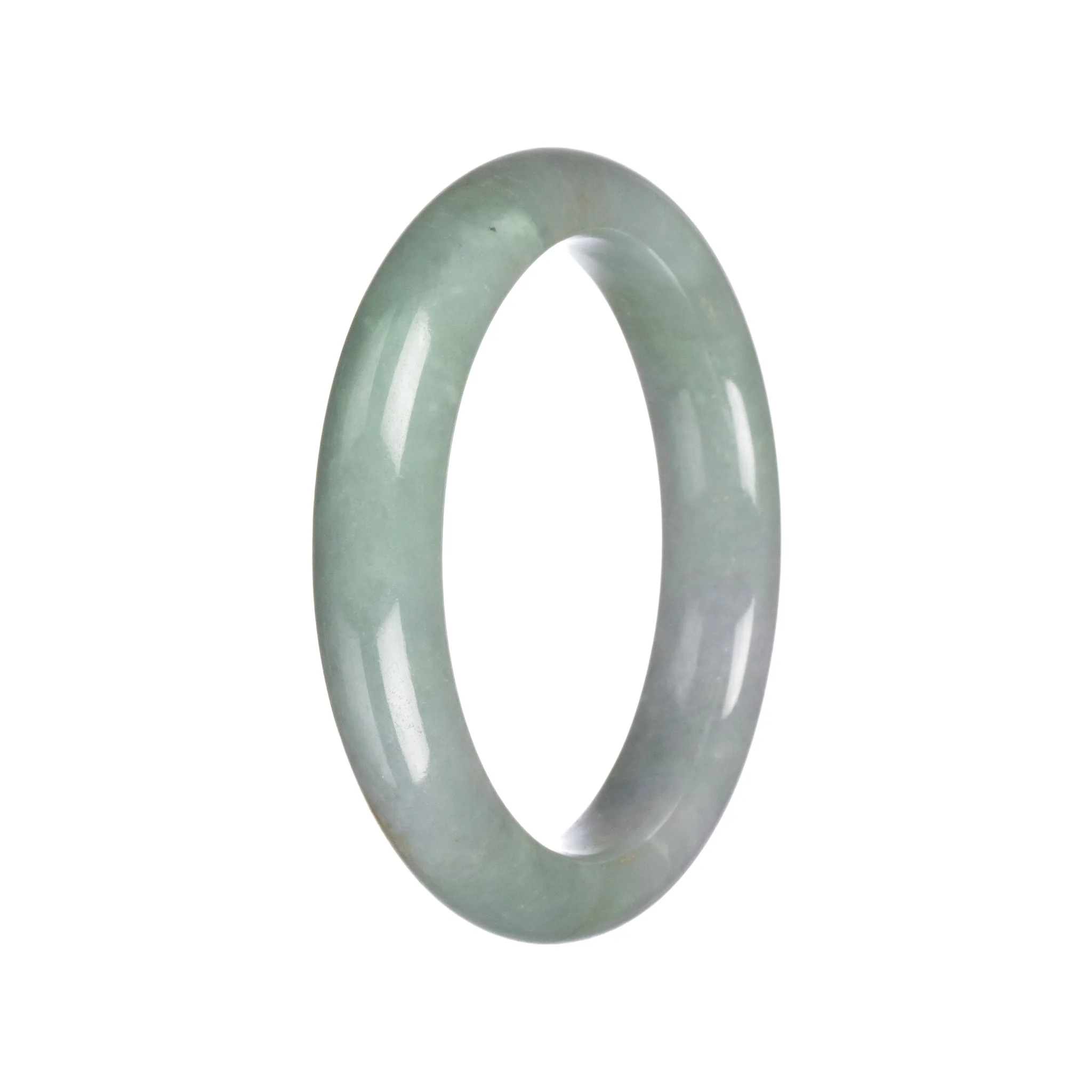 Certified Grade A Green Jadeite Bangle Bracelet - 58mm Semi Round - Image 3