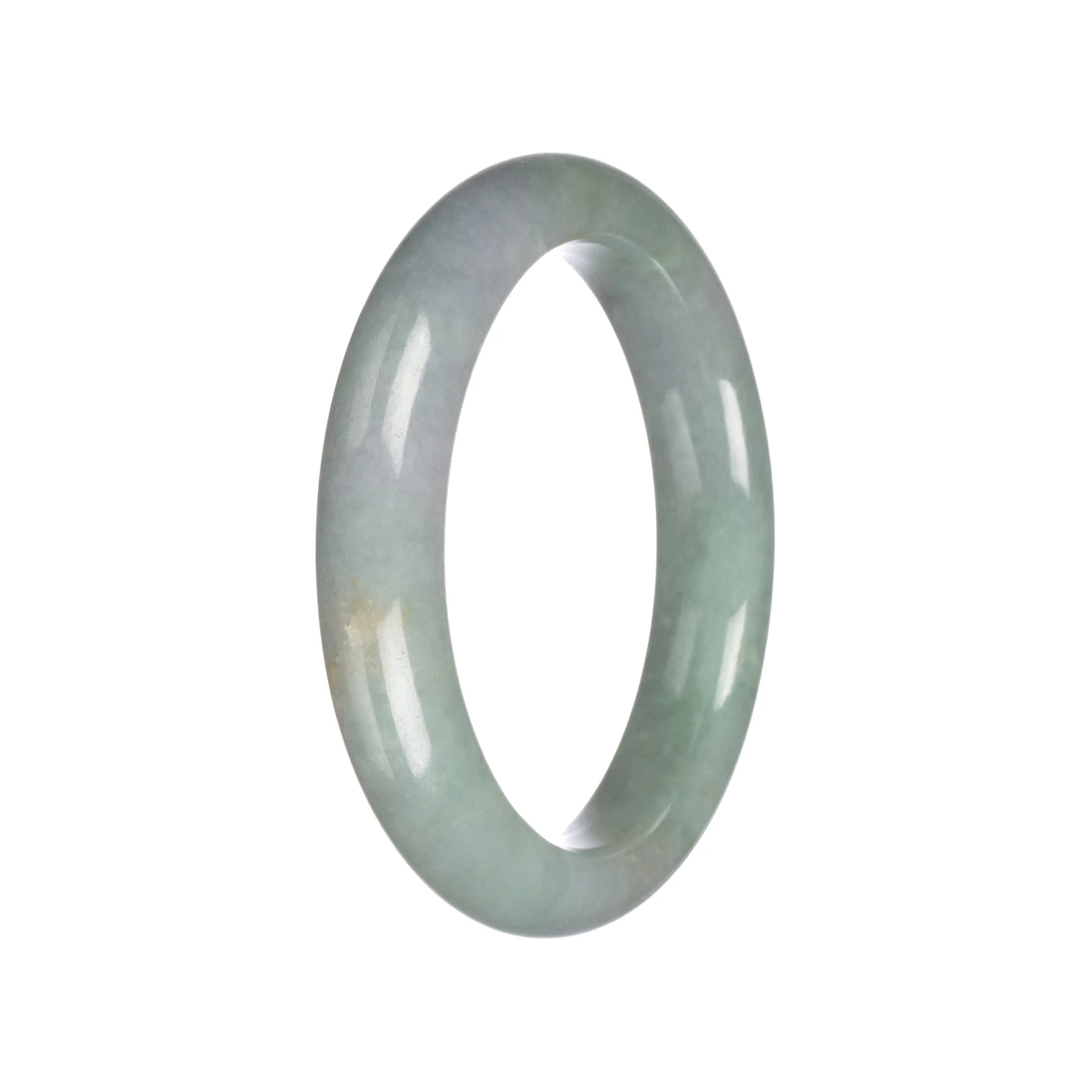 Certified Grade A Green Jadeite Bangle Bracelet - 58mm Semi Round - Image 5