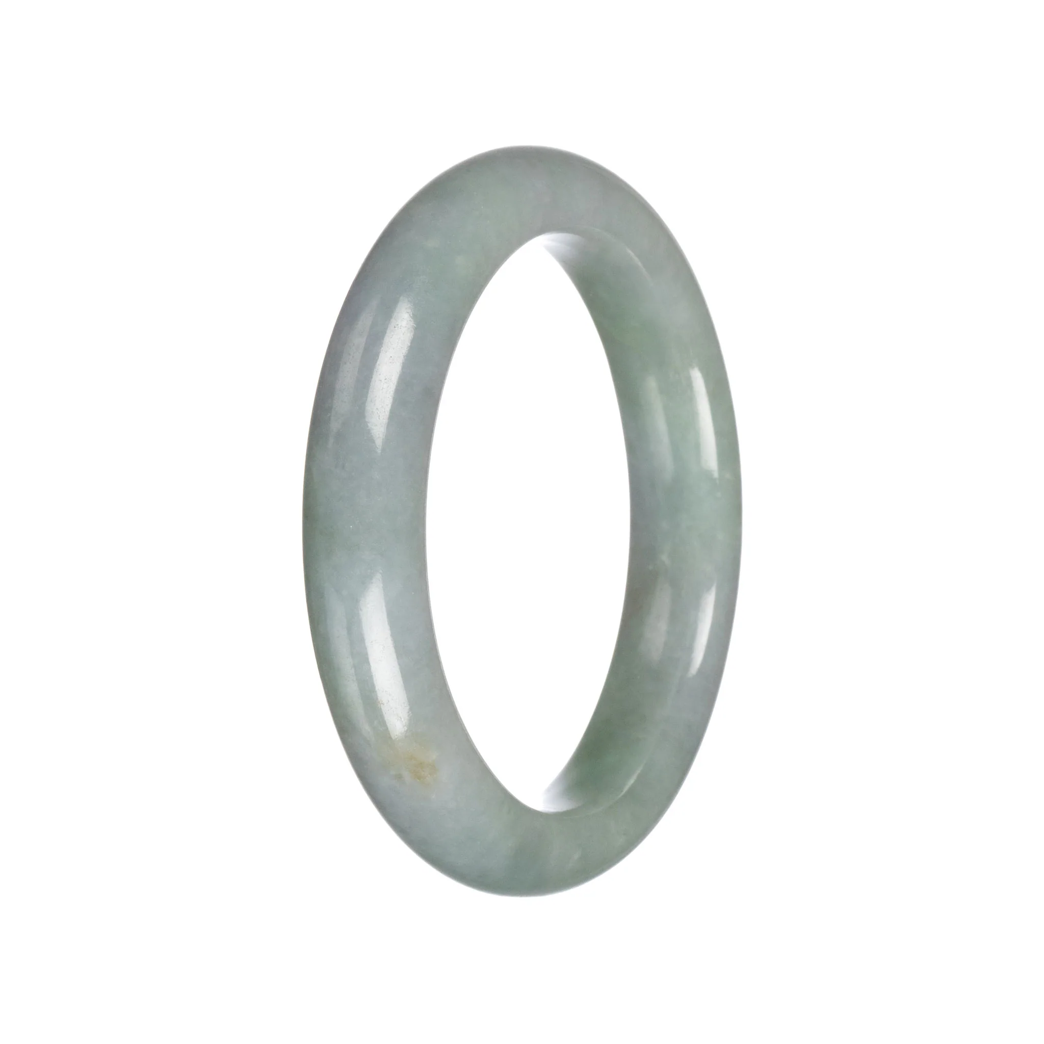 Certified Grade A Green Jadeite Bangle Bracelet - 58mm Semi Round - Image 6