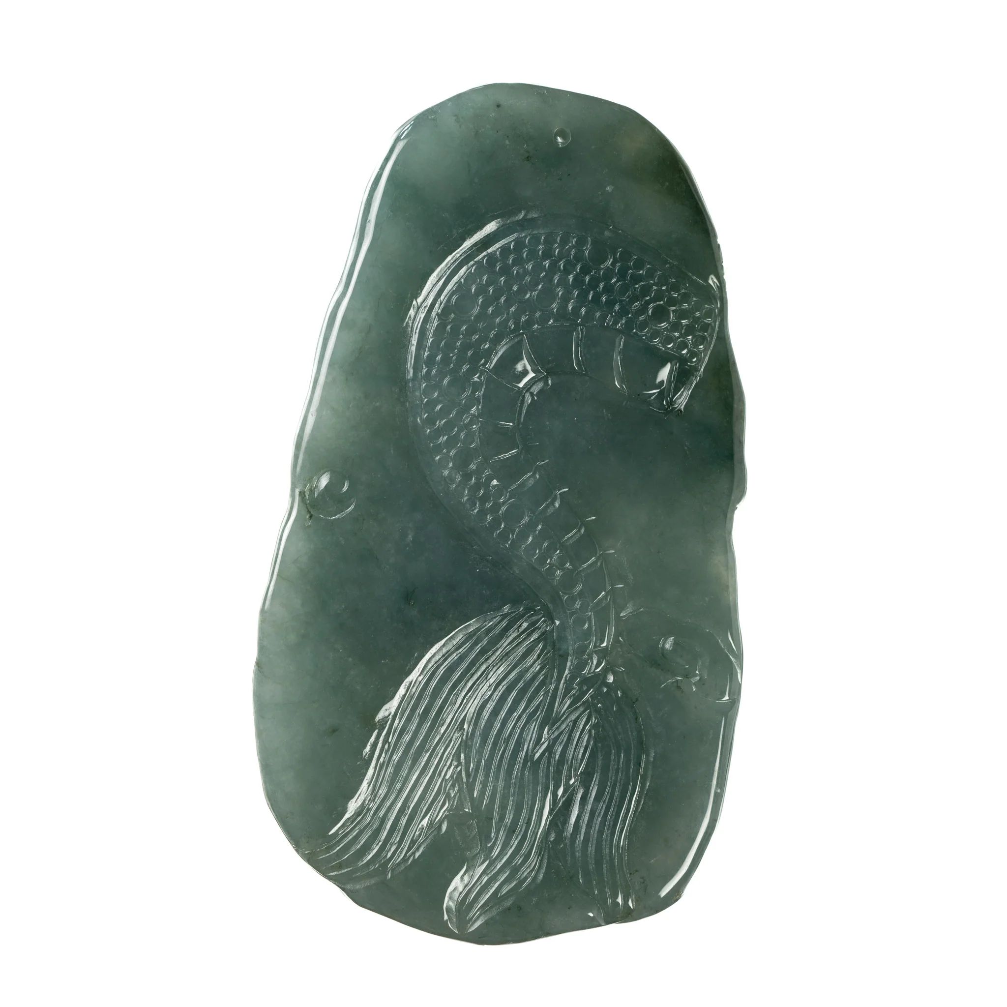 Green Jade Dragon Pendant - Burmese Jadeite - Image 2