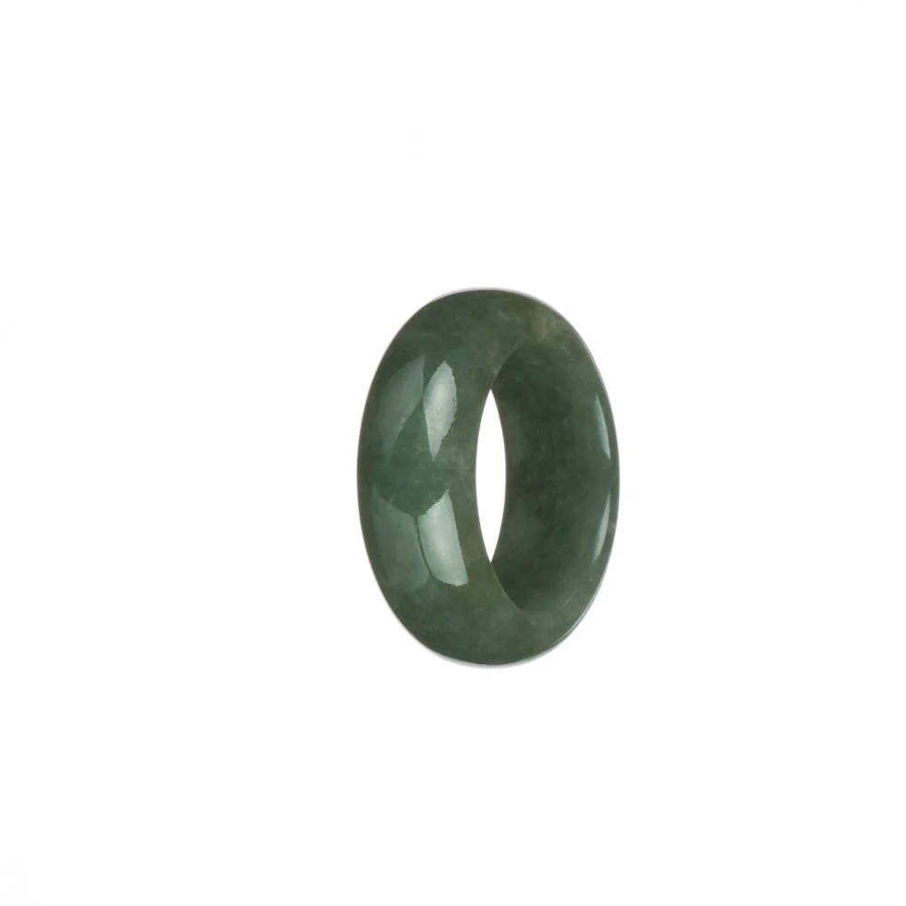 Real Green Burmese Jade Ring - US 9.25
