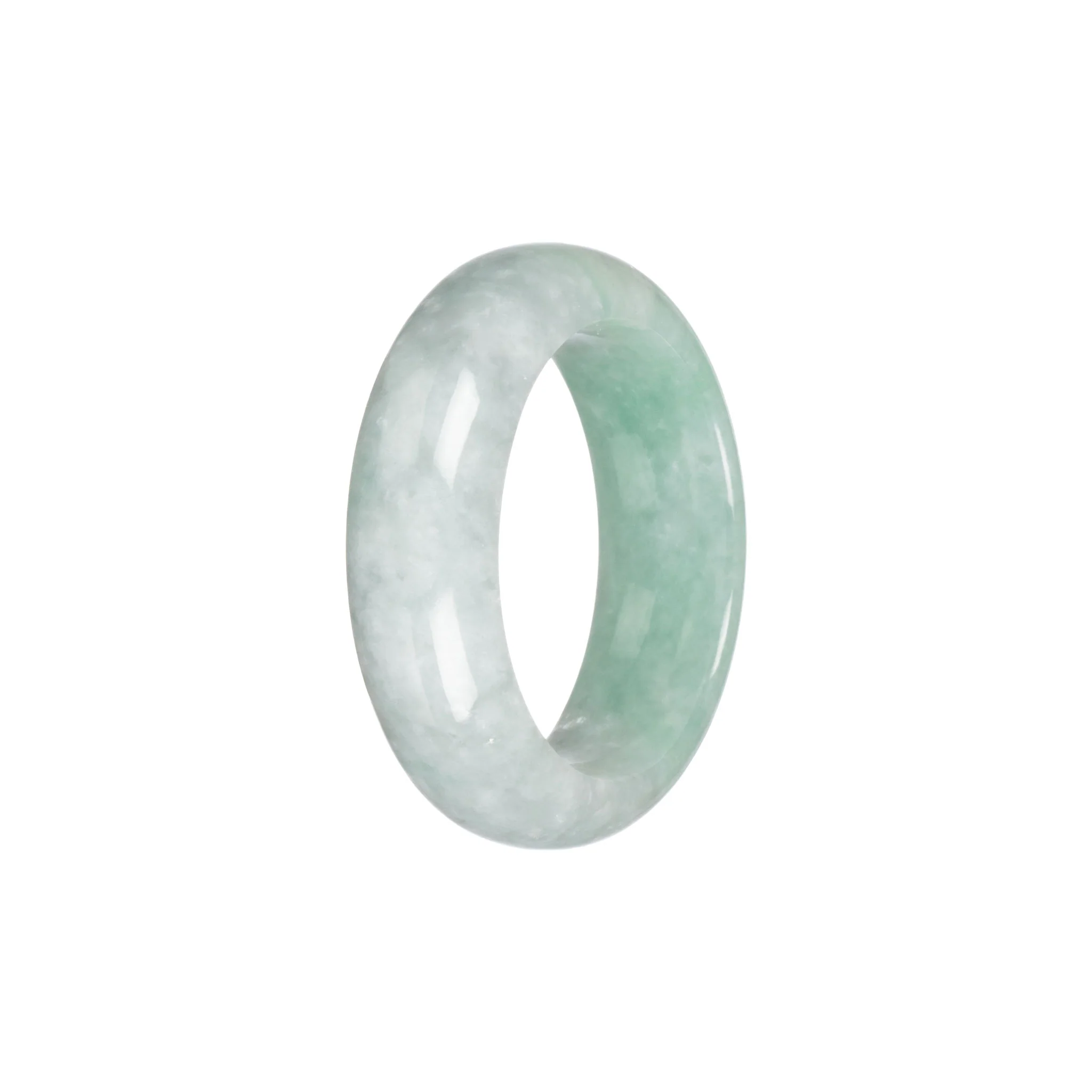 Genuine Type A Green Jade Bangle - Child Half Moon - Image 2