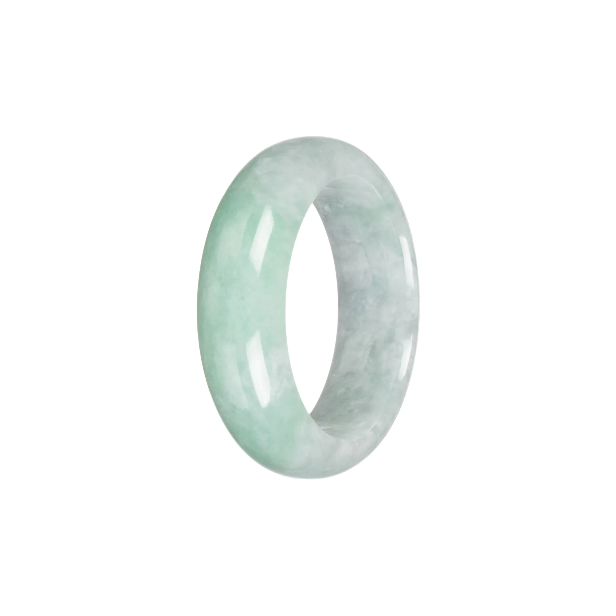 Genuine Type A Green Jade Bangle - Child Half Moon - Image 3