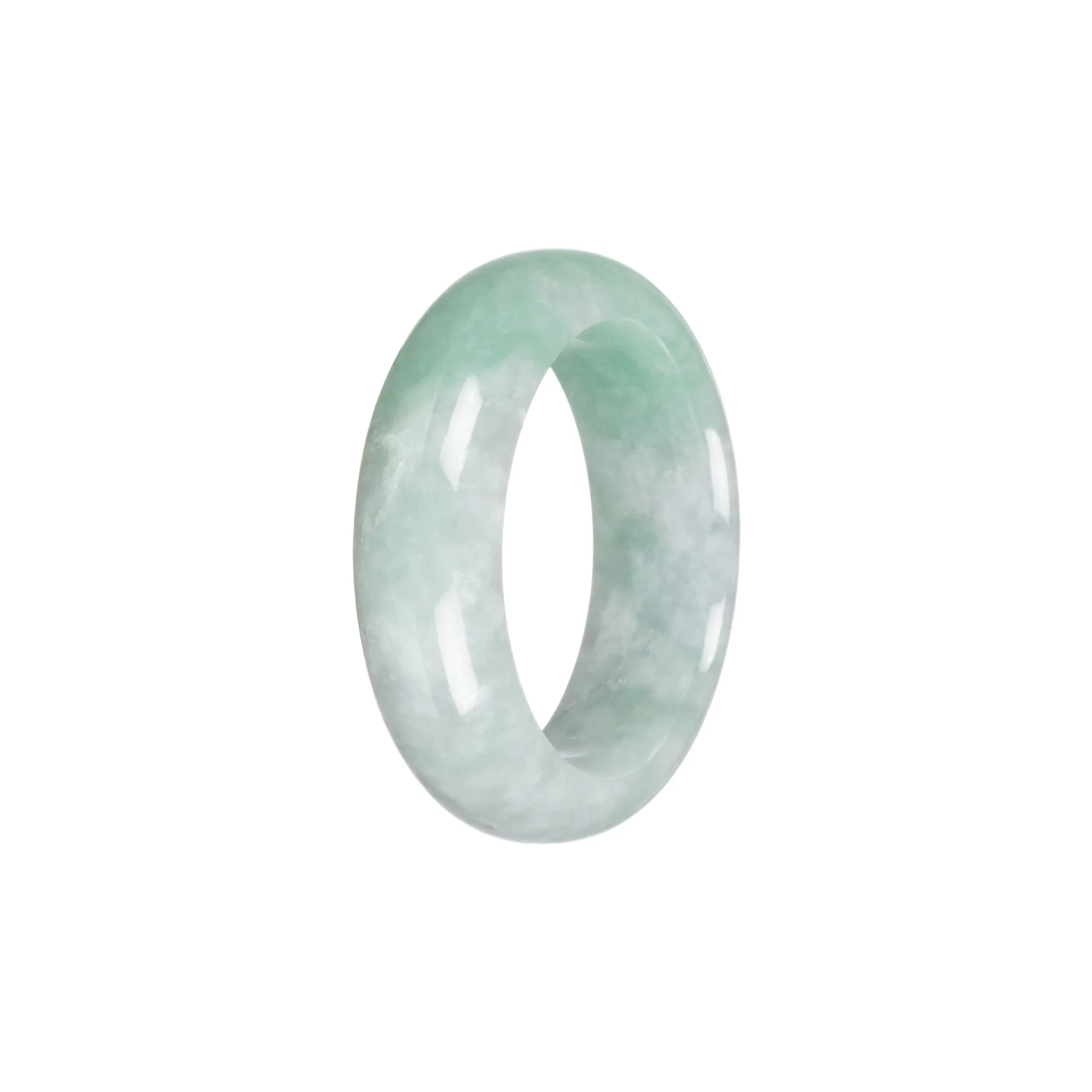 Genuine Type A Green Jade Bangle - Child Half Moon - Image 4