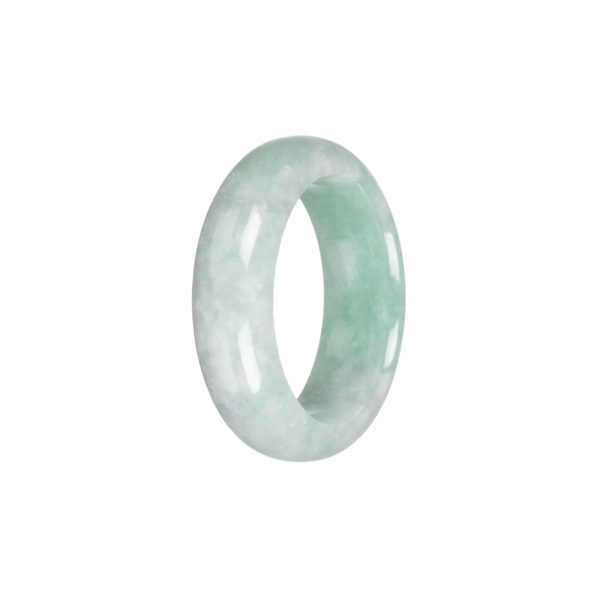 Genuine Type A Green Jade Bangle - Child Half Moon - Image 5