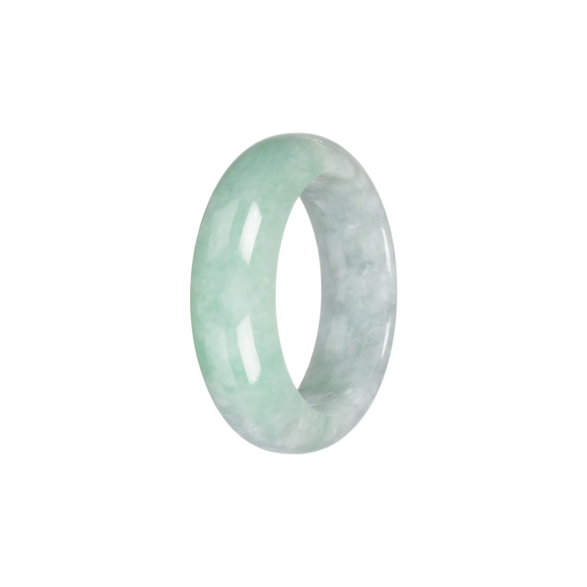 Genuine Type A Green Jade Bangle - Child Half Moon - Image 6