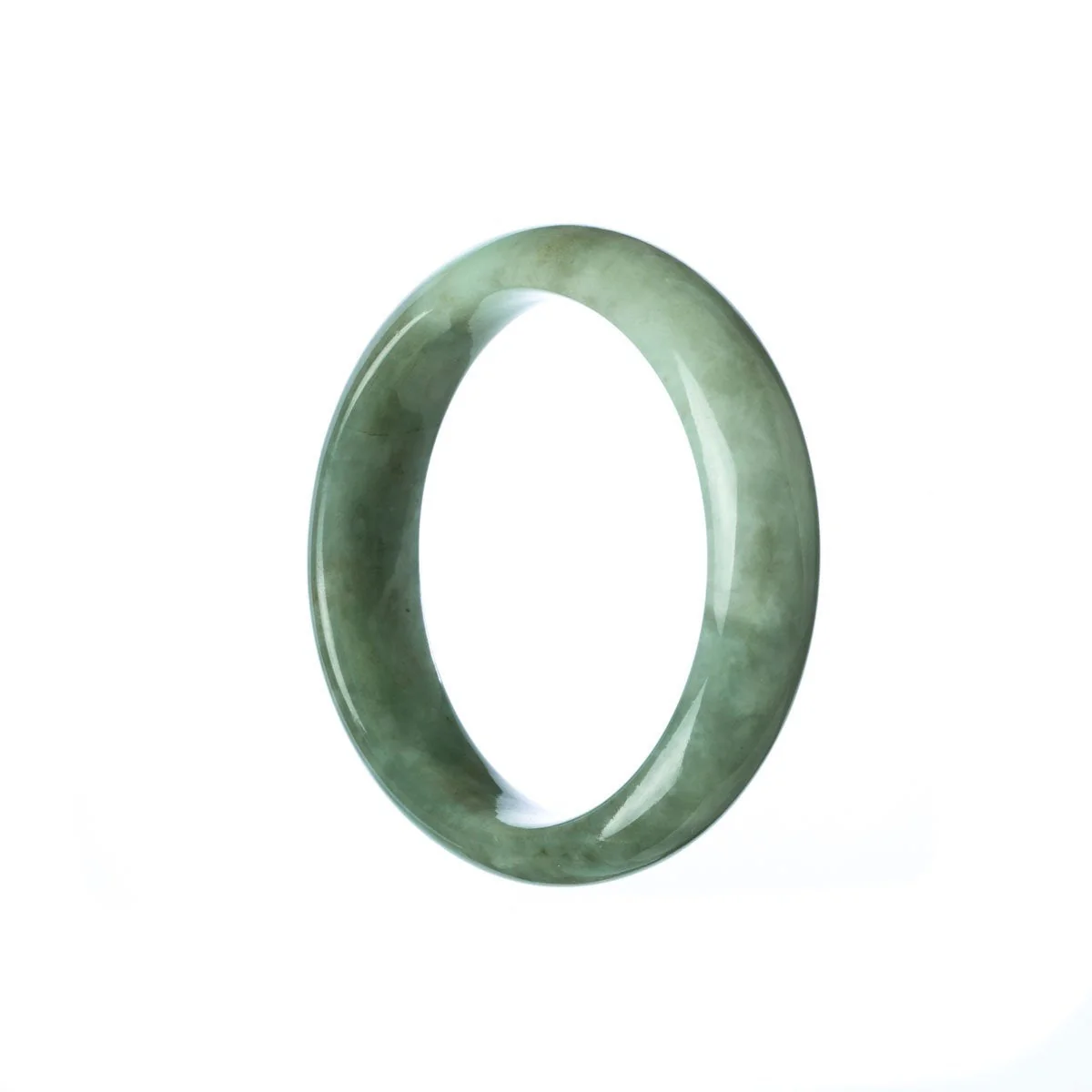 Genuine Grade A Green Jadeite Bracelet - Child Half Moon - Image 2
