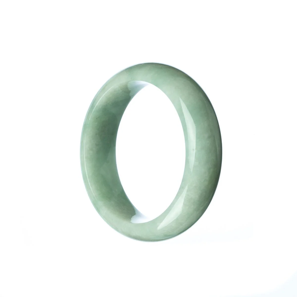 Genuine Type A Green Traditional Jade Bangle - Child Half Moon - Image 2