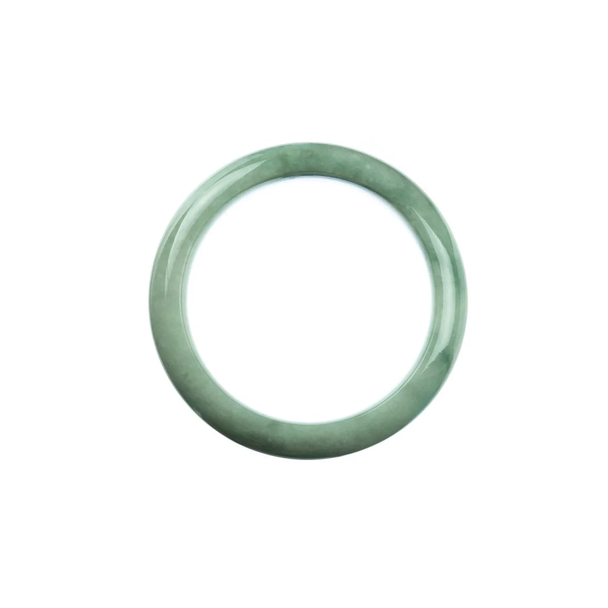 Genuine Type A Green Traditional Jade Bangle - Child Half Moon - Image 3