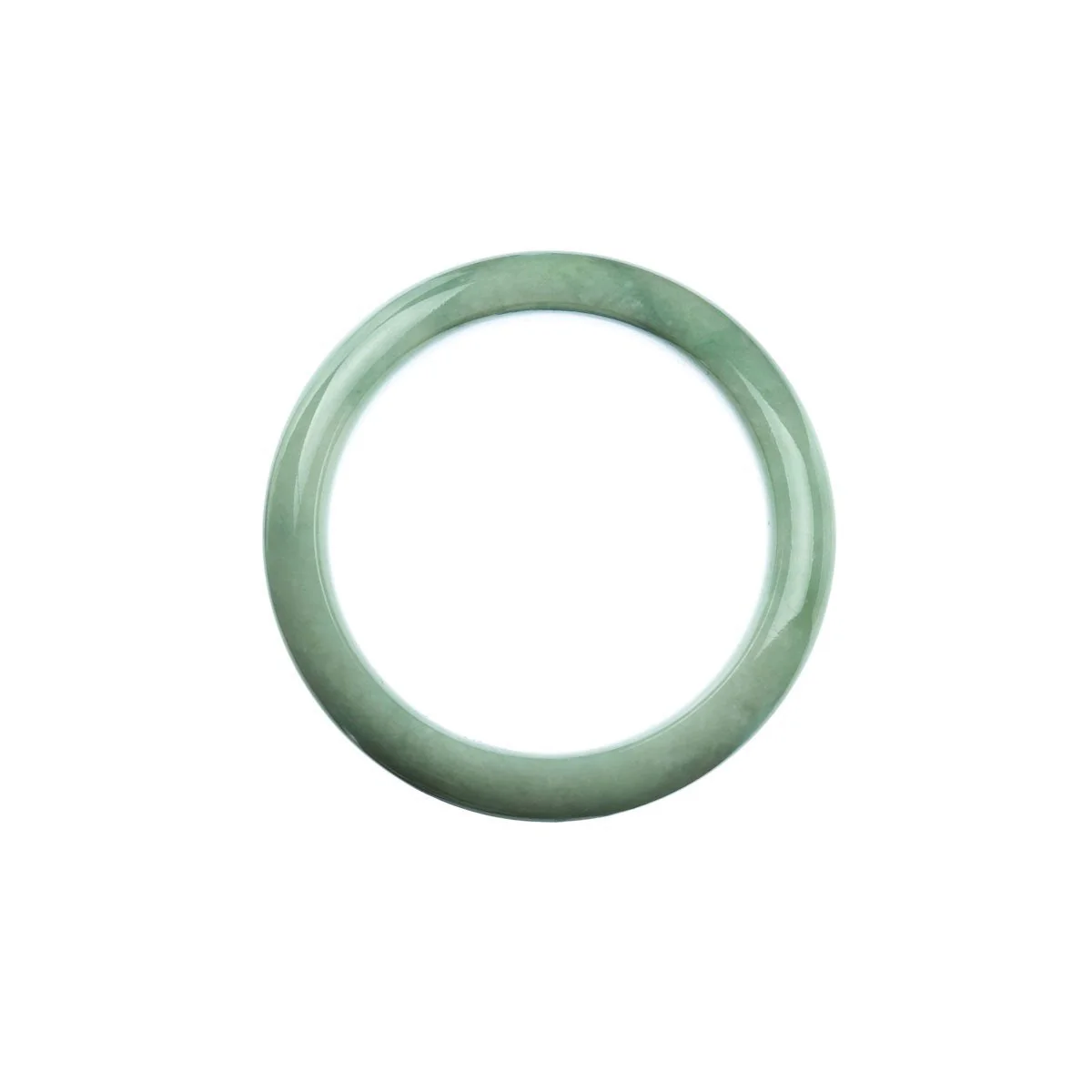 Genuine Type A Green Traditional Jade Bangle - Child Half Moon - Image 4