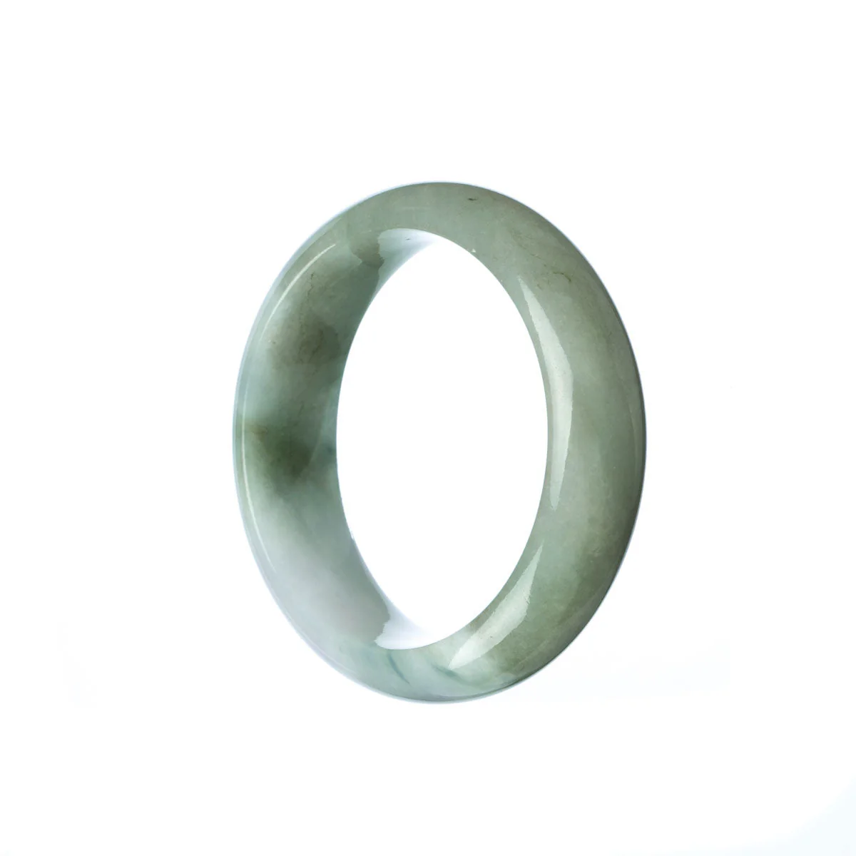 Certified Natural Green Jadeite Bangle Bracelet - Child Half Moon