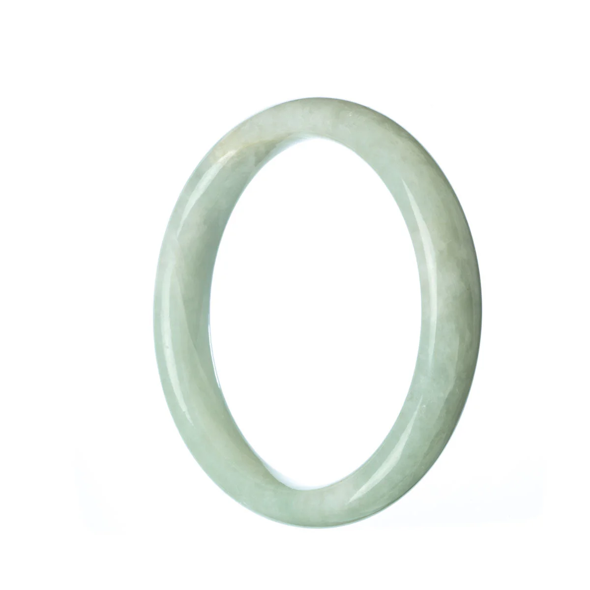 Genuine Grade A Green Jade Bangle - 58mm Semi Round