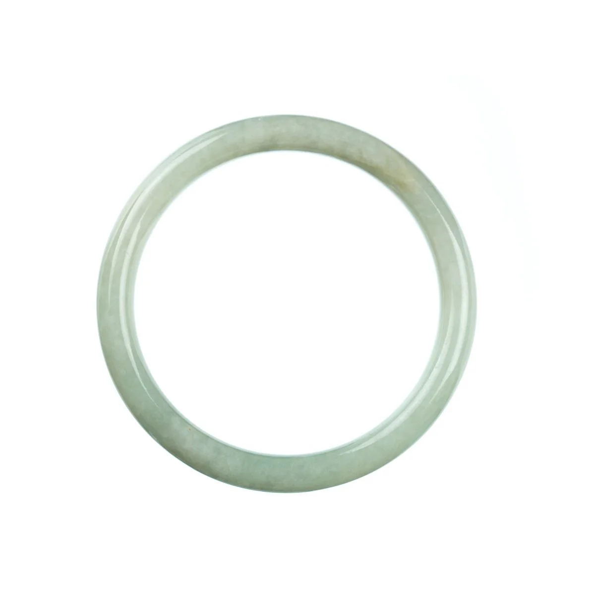 Genuine Grade A Green Jade Bangle - 58mm Semi Round - Image 3