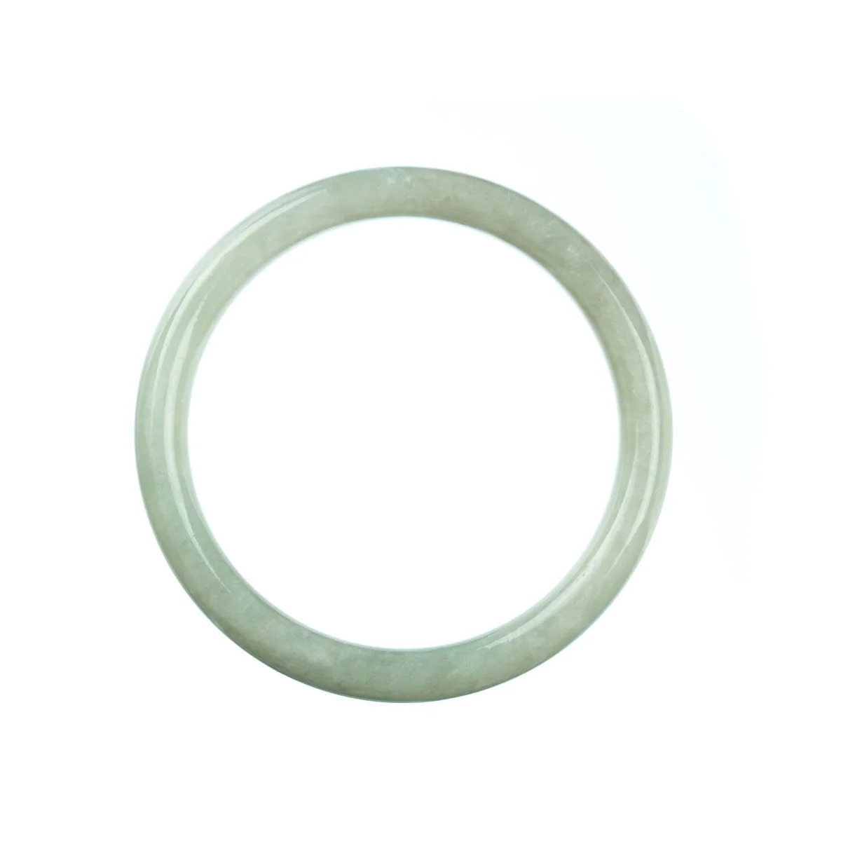 Genuine Grade A Green Jade Bangle - 58mm Semi Round - Image 4