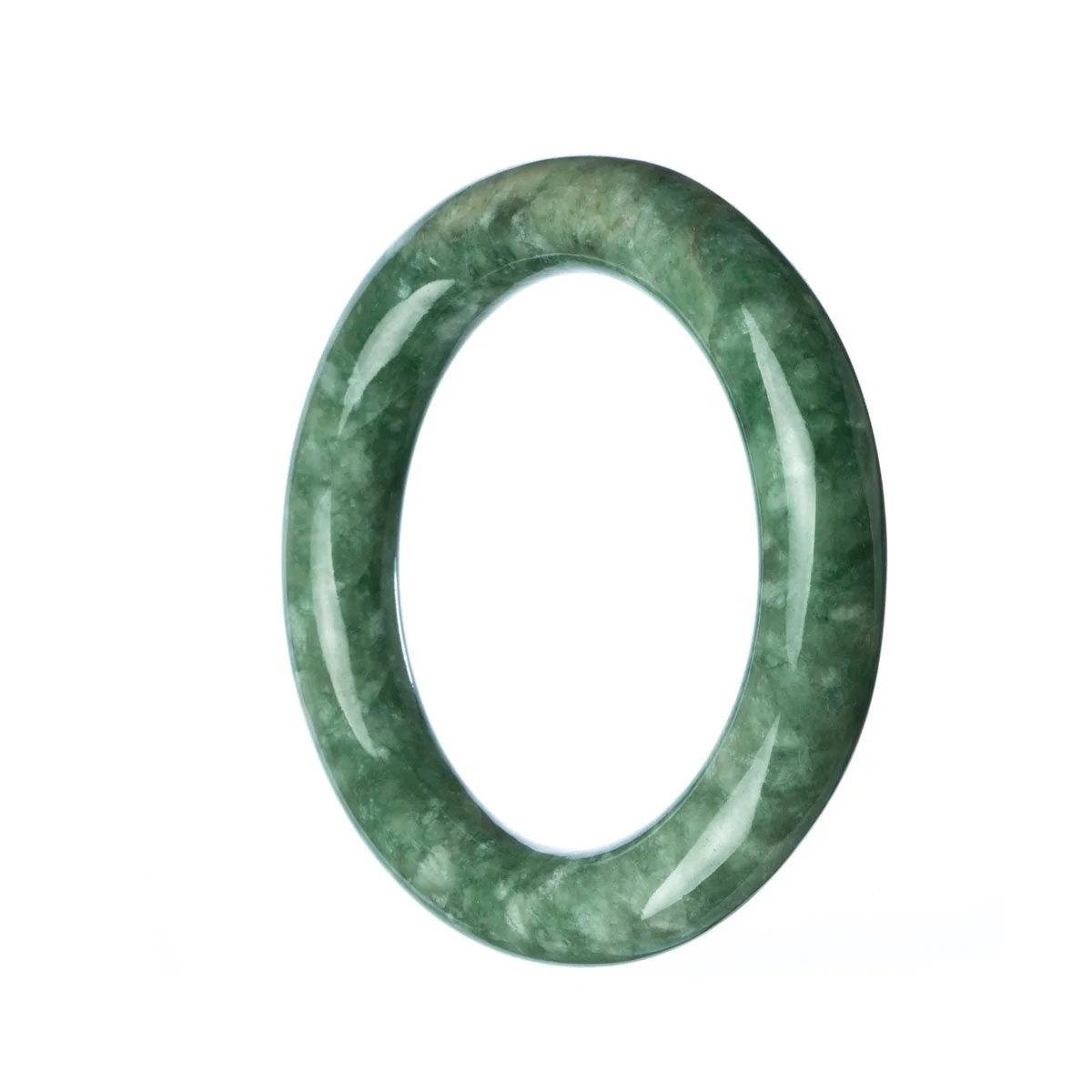 Genuine Grade A Green Burmese Jade Bangle Bracelet - 52mm Round - Image 2