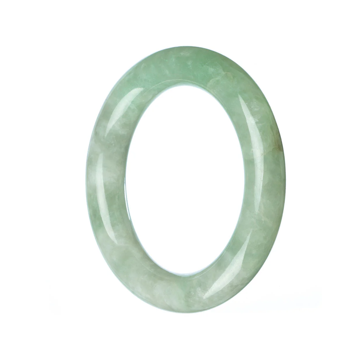 Genuine Grade A Green Jade Bangle Bracelet - 53mm Round