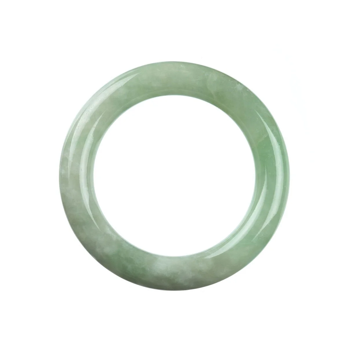 Genuine Grade A Green Jade Bangle Bracelet - 53mm Round - Image 4