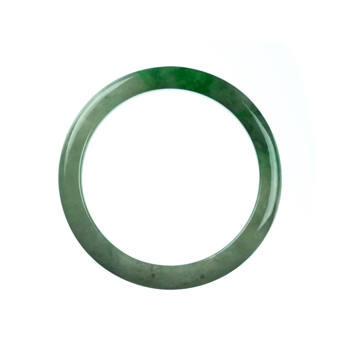 Real Grade A Green Jadeite Bangle - 58mm Semi Round - Image 4