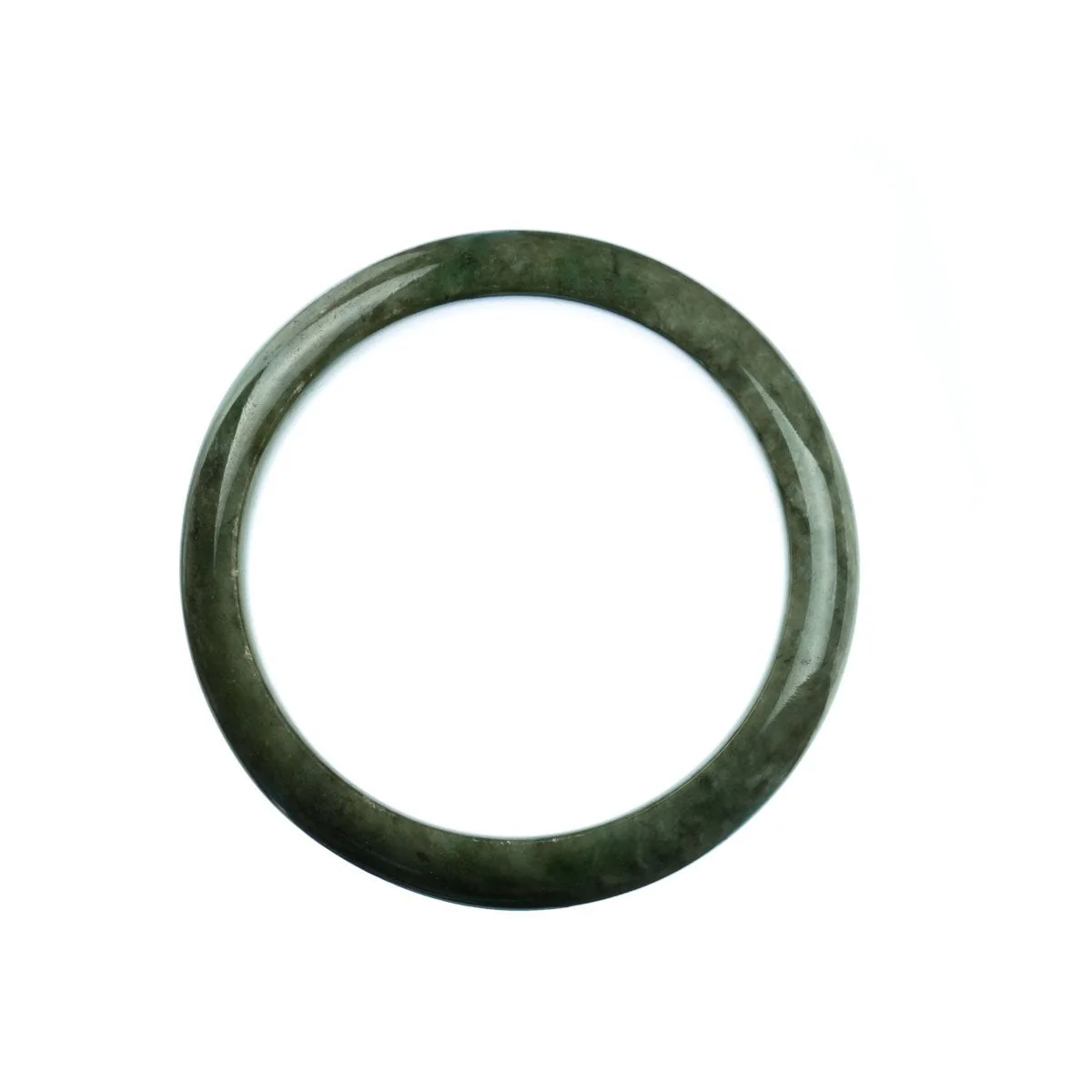 Authentic Grade A Green Jadeite Bangle Bracelet - 55mm Half Moon - Image 3