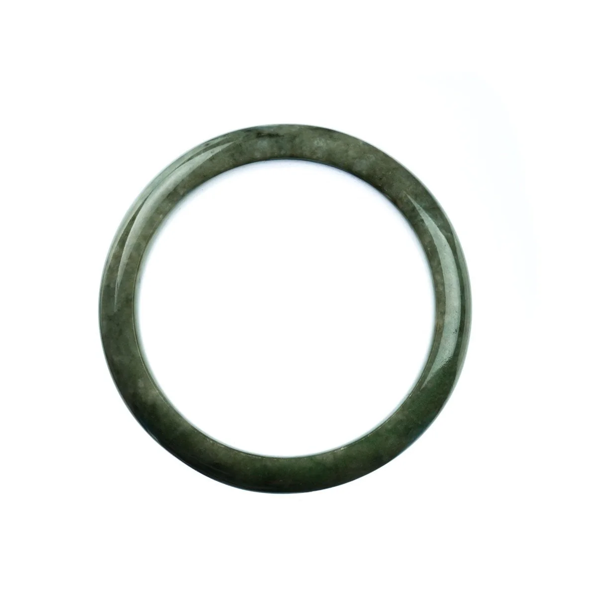 Authentic Grade A Green Jadeite Bangle Bracelet - 55mm Half Moon - Image 4