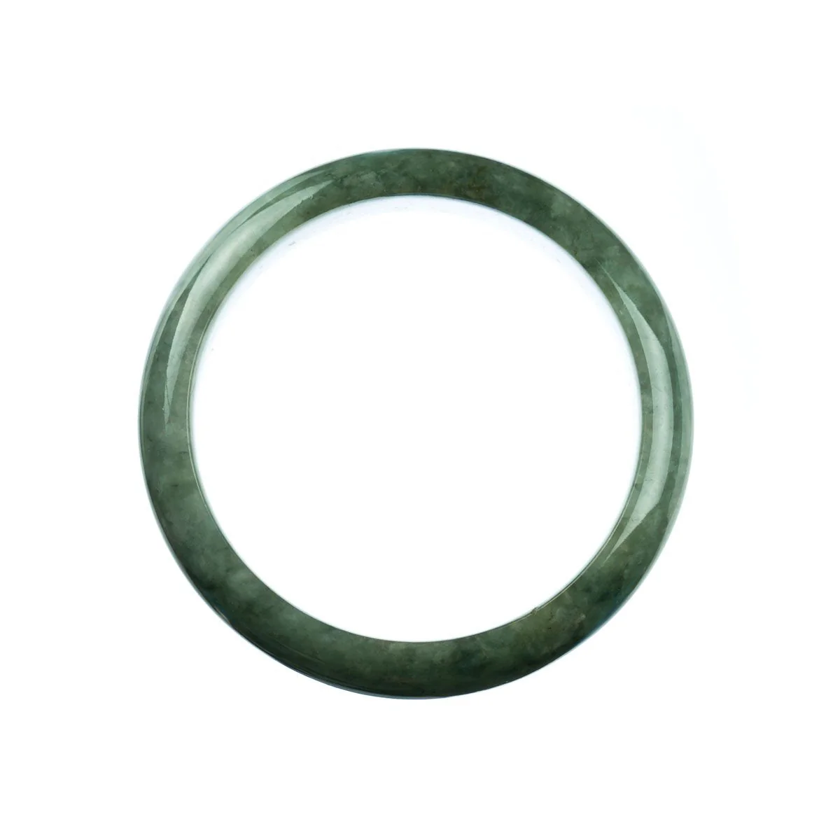 Authentic Type A Green Burmese Jade Bangle Bracelet - 59mm Half Moon - Image 3