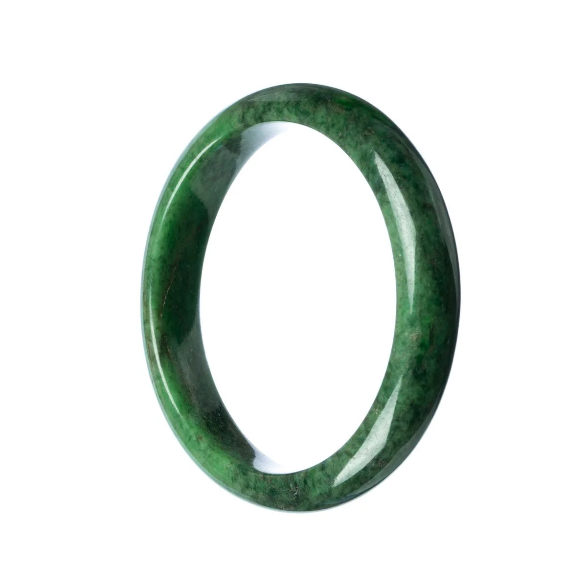Authentic Grade A Green Burma Jade Bangle Bracelet - 63mm Half Moon - Image 2