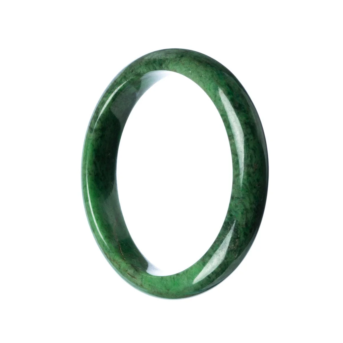 Authentic Grade A Green Burma Jade Bangle Bracelet - 63mm Half Moon - Image 3