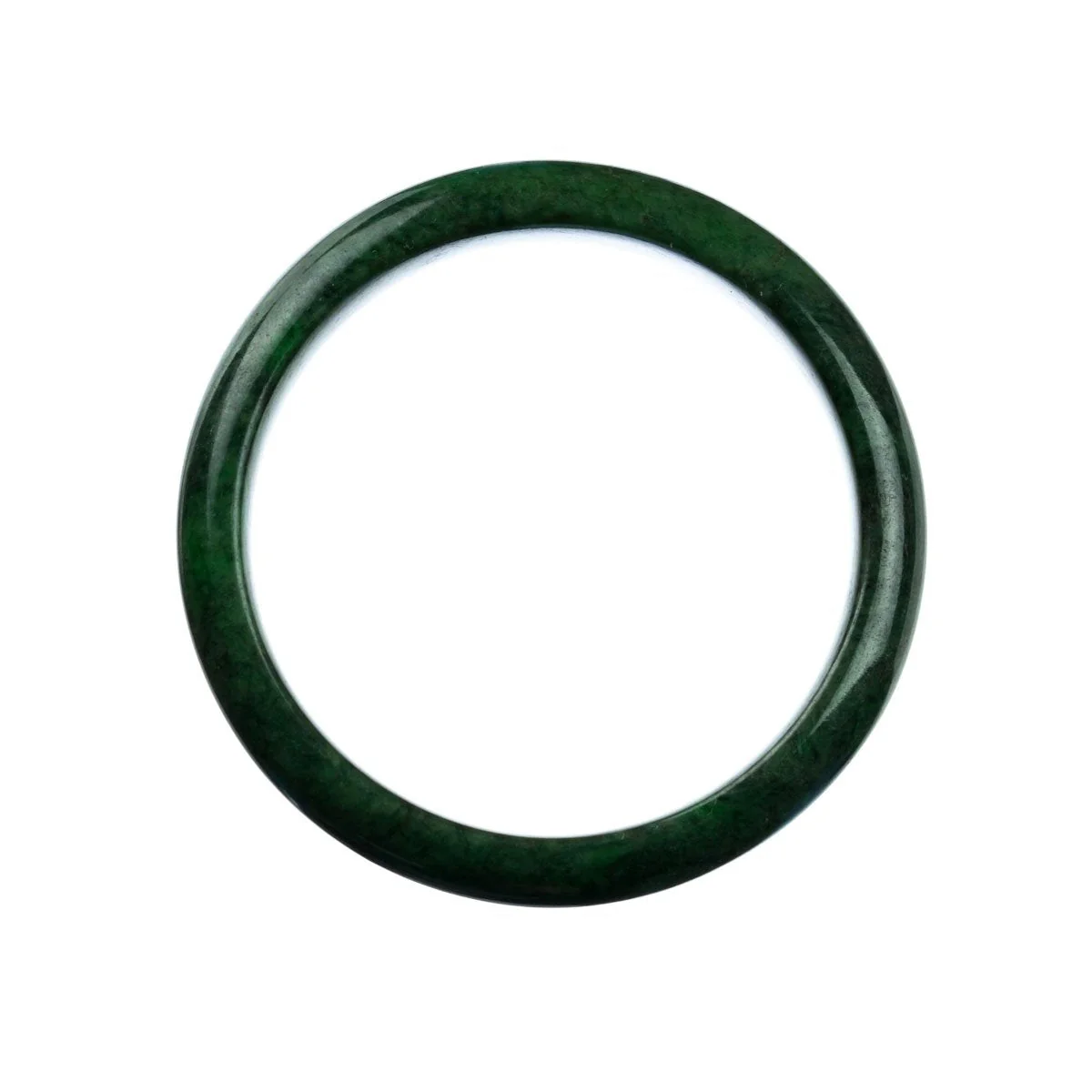 Authentic Grade A Green Burma Jade Bangle Bracelet - 63mm Half Moon - Image 4
