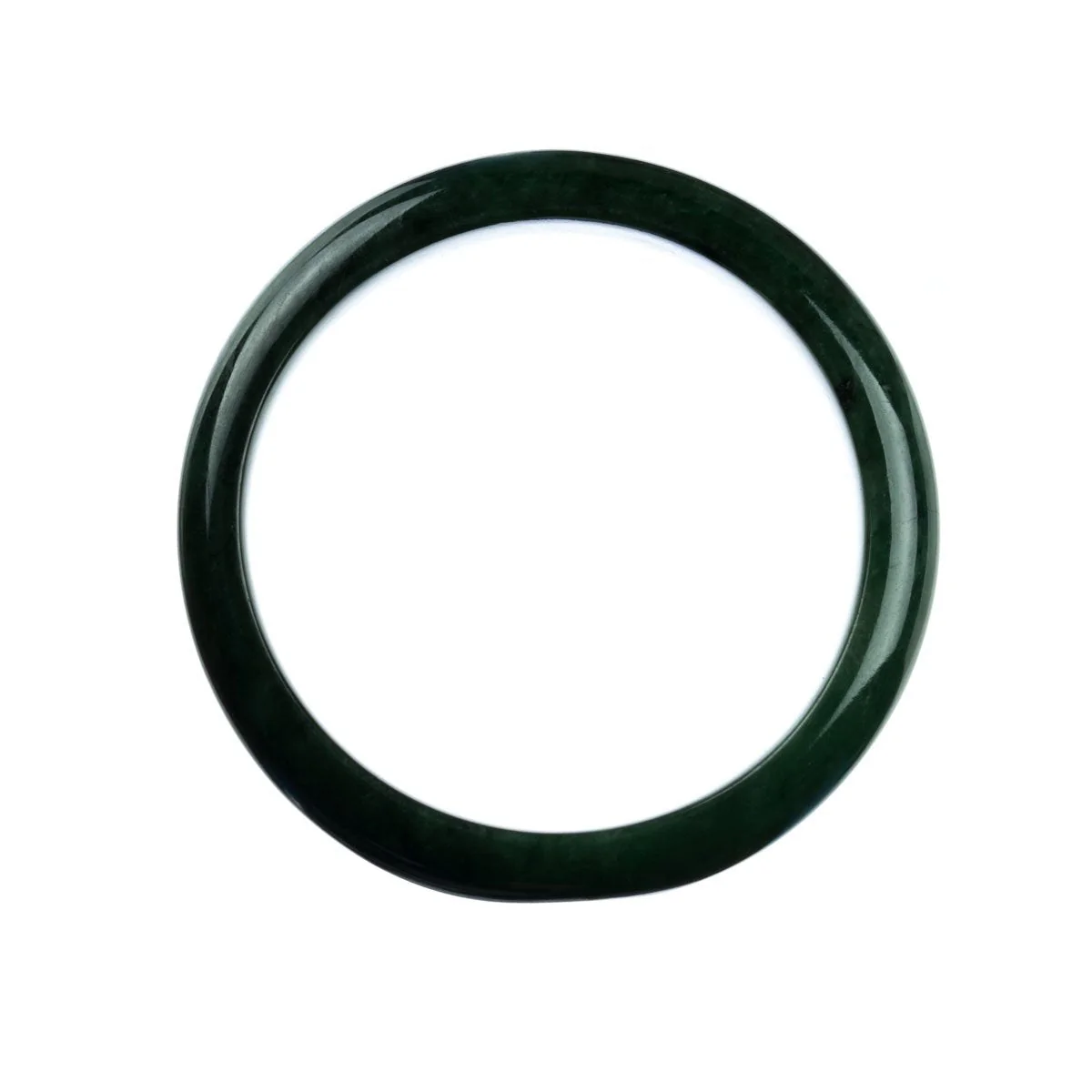 Real Untreated Green Jade Bangle Bracelet - 63mm Half Moon - Image 3