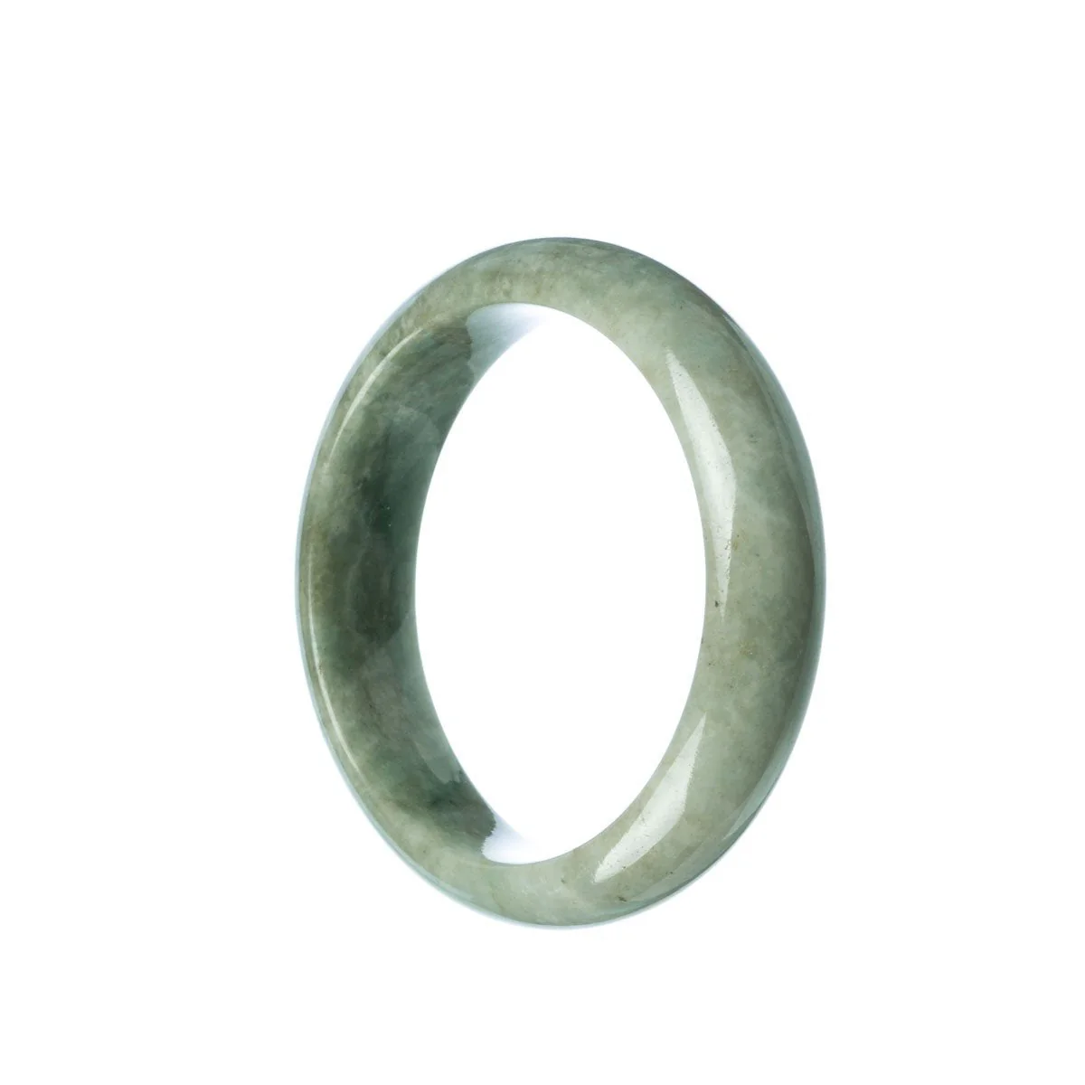 Real Grade A Green Burma Jade Bracelet - 53mm Half Moon - Image 2