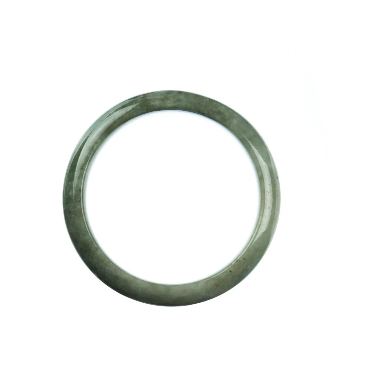Real Grade A Green Burma Jade Bracelet - 53mm Half Moon - Image 3