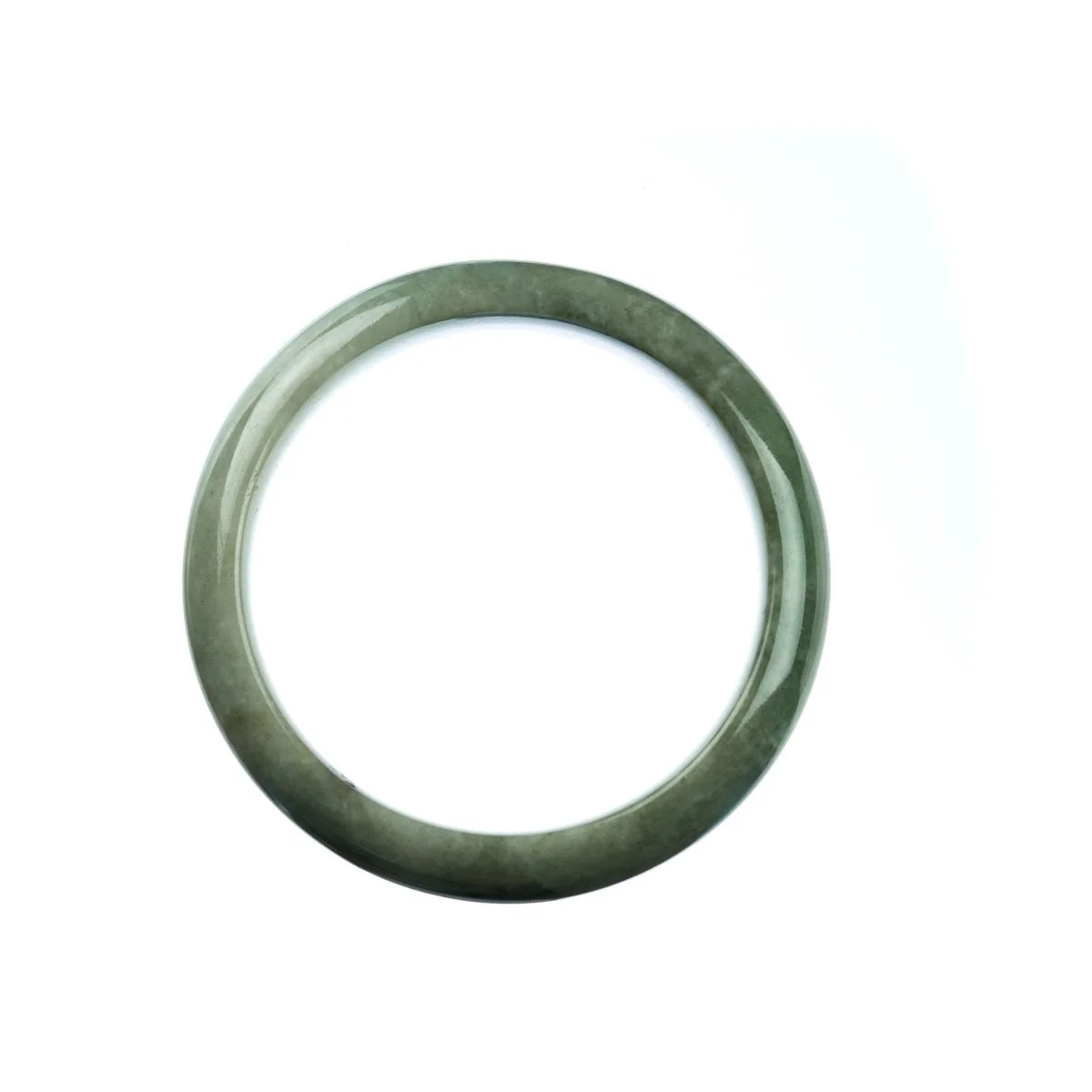 Real Grade A Green Burma Jade Bracelet - 53mm Half Moon - Image 4